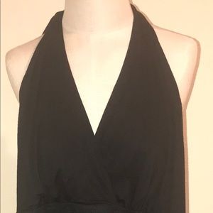 Torrid Sz 20 Black Halter Dress W/Gold Embroidery